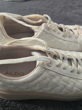 Aldo Cream Sneakers with Blush Trim